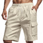 Loose Sports And Leisure Solid Color Linen Drawstring Shorts