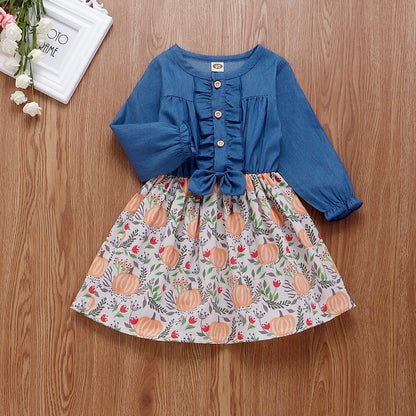 Denim patchwork dress