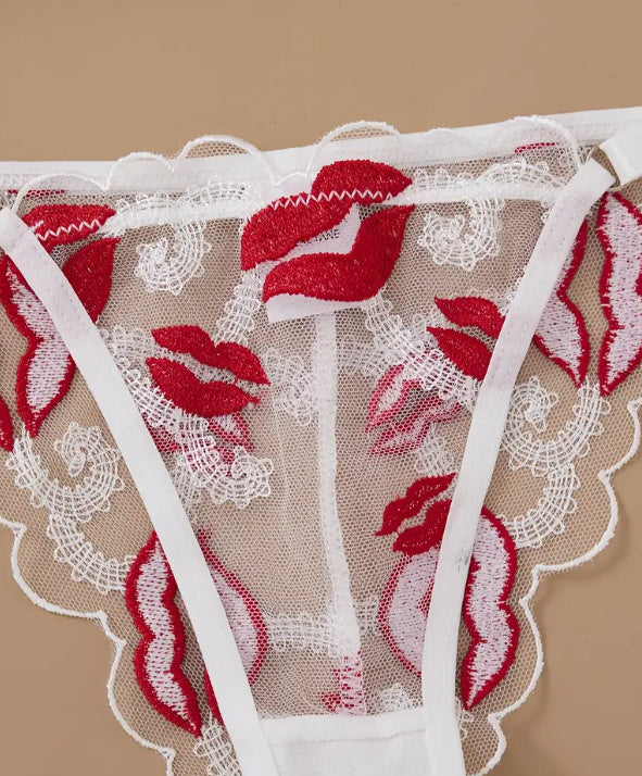 Underwear Sexy Suit Embroidered Flowers