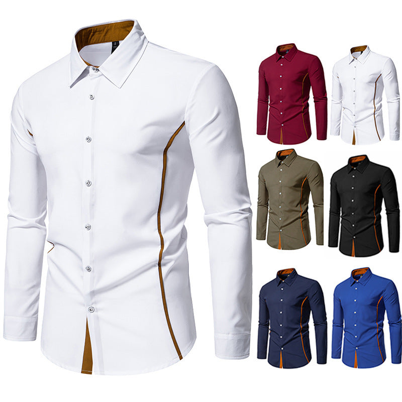 Contrast Color Shirt European And American Fashion Casual