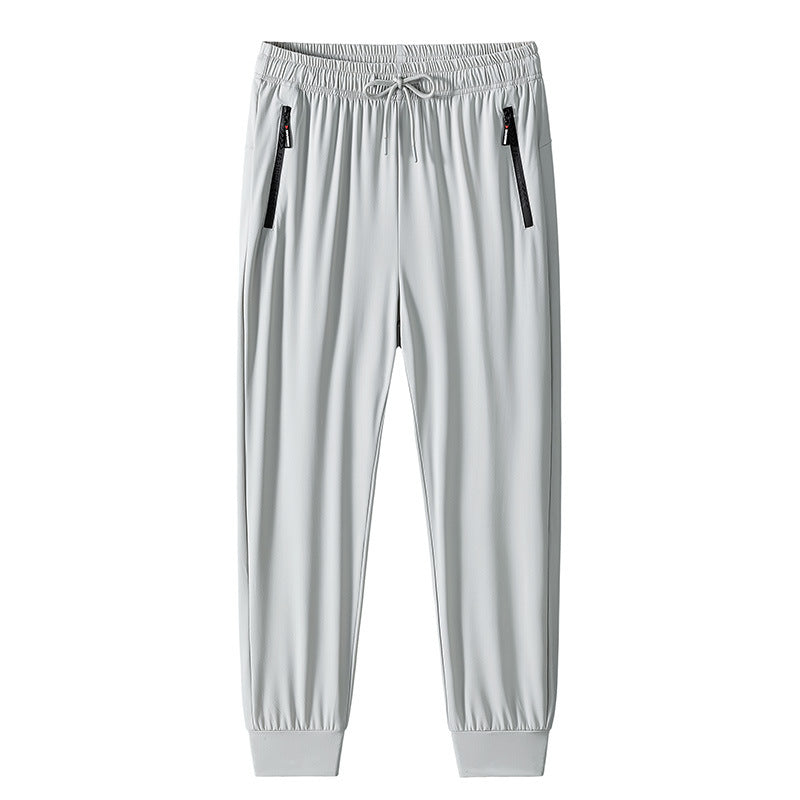 Ice Silk Loose Plus Size Sports Stretch Casual Pants Men