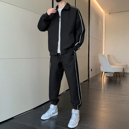 Three-dimensional Grid Men's Leisure Sports Suit