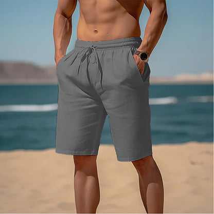 Drawstring Elastic Waist Straight Breathable Shorts