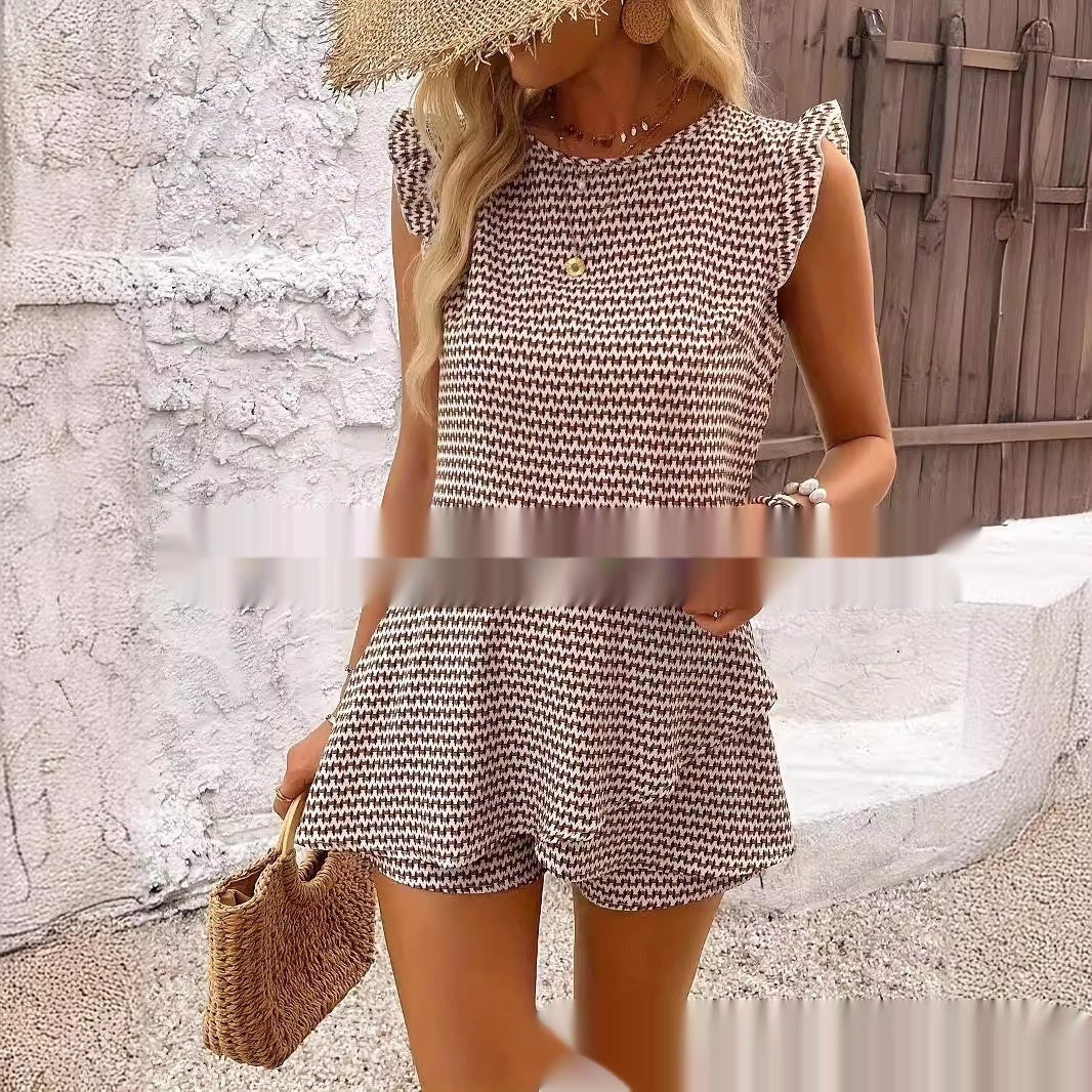 D2006 Women's A Swing Shorts Elegant Vacation Suit