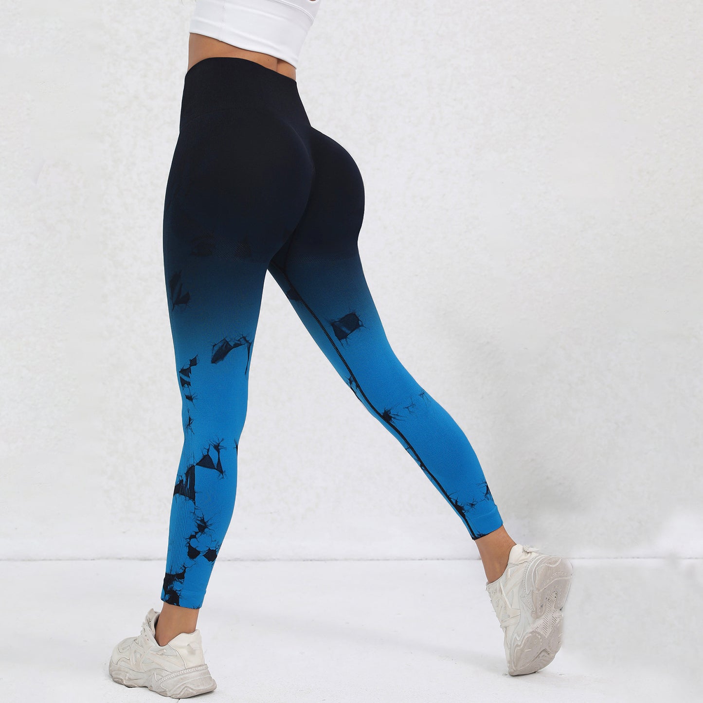 Gradient Tie-dye Tight Yoga Trousers For Women