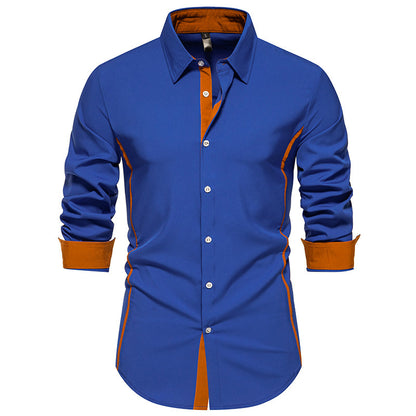 Contrast Color Shirt European And American Fashion Casual